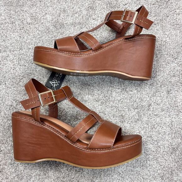 New! Beautiful Armani Exchange brown platform sandal size 11 - Picture 3 of 9